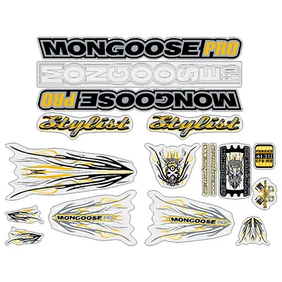 Mongoose - 2002 Stylist - For Silver Frame Decal Set - Old School Bmx • $88