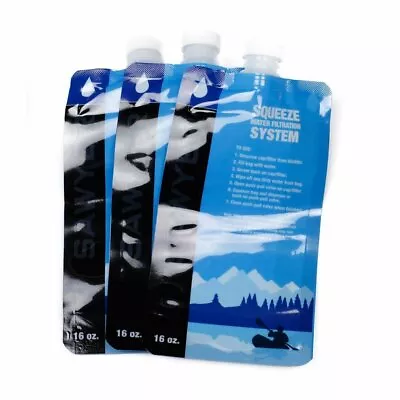 Sawyer Squeezable Water Pouch 500mL (3 Pack) To Suit Sawyer Water Filters • $26.95