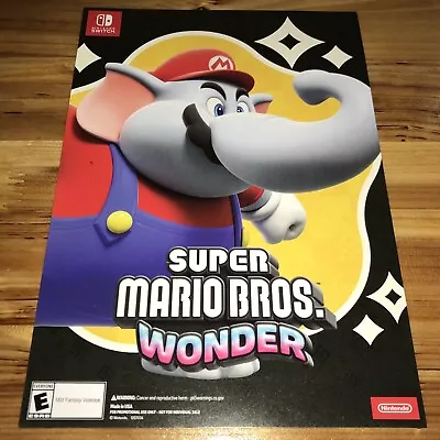 Super Mario Bros. Wonder POSTER Two-Sided Elephant Mario Pre-Oder Exclusive NEW! • $19.95