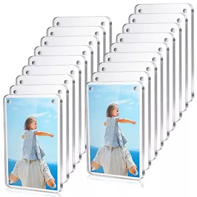 6 Pack Acrylic Magnetic Photo Frame Double Sided Clear Fridge Picture Frame • $15.85