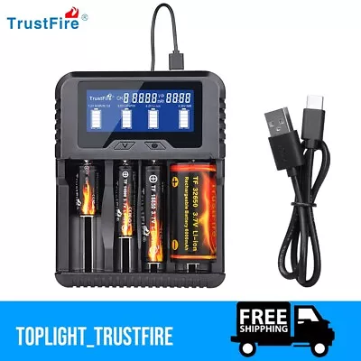 TrustFire TR020 4-Slot Li-ion Batteries 3.7V Rechargeable Battery Chargers USB  • £31.19
