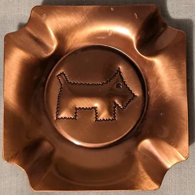 Copper Montana Souvenir Scottie / Scotty Dog Ashtray Scottie 3  Square • $9.30