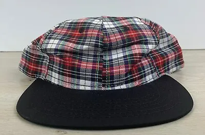 Red Plaid Snapback Hat Adjustable Hat Adult Size Hat Red Baseball Hat • $7.20