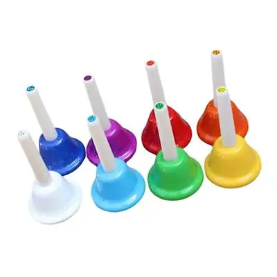 Hand Bells Set8 Note Diatonic Metal BellsMusical Instrument Toy Percussion For • £20.94