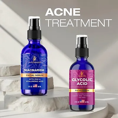 Acne Treatment Bundle Niacinamide Serun 2 Oz & Glycolic Acid Serum 2oz • $14.99