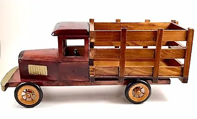 Vintage Wooden Delivery Pickup Truck Handcrafted Toy Display 14 Inch • $35