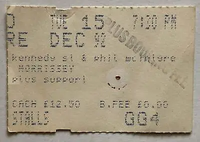 Smiths Morrissey Original Used Concert Ticket Apollo Theatre Manchester 15th Dec • $14.93