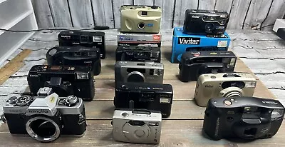 LOOK Camera 35mm Film Lot 13 Olympus Canon Vivitar Minolta PARTS ONLY UNTESTED • $19.99