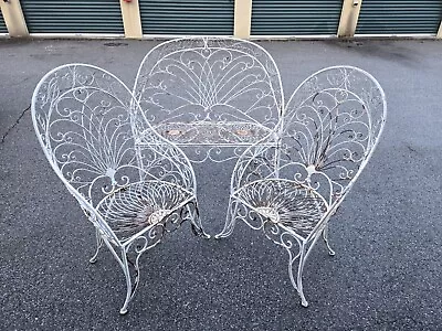 Vintage Wrought Iron Patio Furniture Conversation Set • $2799