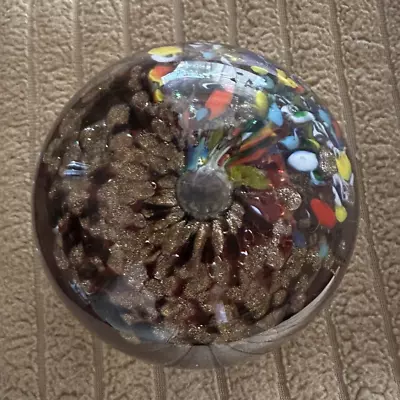 Murano Art Glass Tropical Fish Paperweight Aquarium Round 1Lb. 10oz • $85