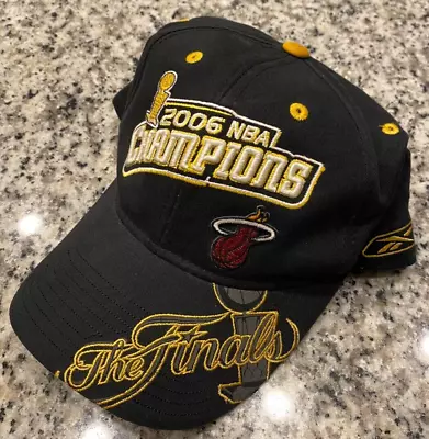 Miami Heat Hat VTG 2006 NBA Finals Champions Reebok Black Cap Strapback Wade • $17.99