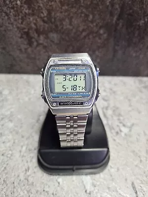 Vintage Citizen Wrist Watch Mens Quartz Alarm Chronograph P110 313293 • $169