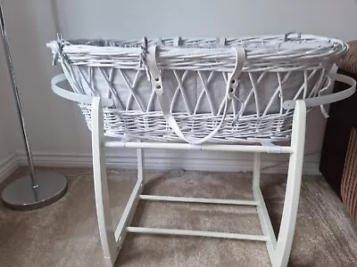 Mamas And Papas Moses Basket With Stand And Blanket • £150