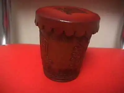 Beautiful Vintage Tooled Leather Hand Made Ecuador Dice Cup With Lid • $30
