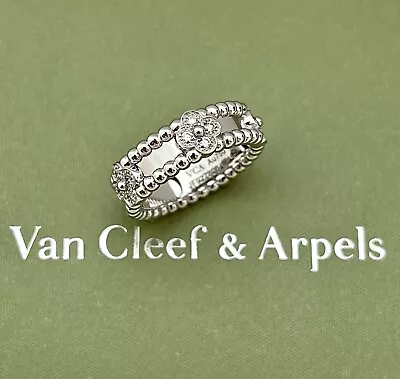 Brand New Van Cleef & Arpels Perlee Sweet Clovers Diamond Ring Ret Usd $10600 • $6600