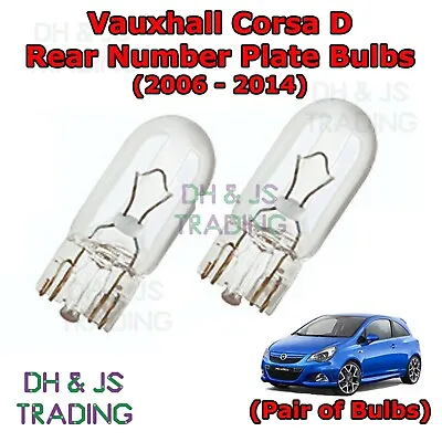 For Vauxhall Corsa D Rear Number Plate Bulbs Pair Of Reg Plate Bulb Lights 06-14 • $4.09