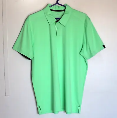 Oakley Golf Polo Mens Size Large Lime Green Short Sleeve • $15