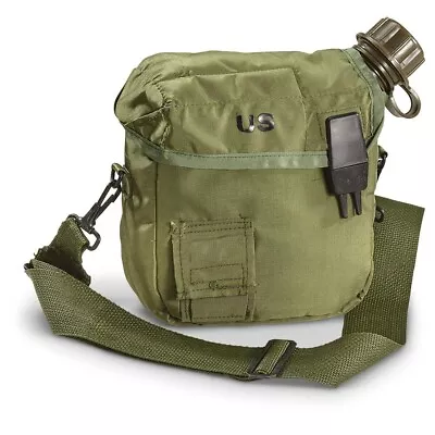 Military 2 QT Canteen With Cover And Shoulder Strap • $24.99