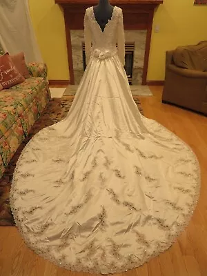 MAKE OFFER NWT Mori Lee Alencon Lace DETACHABLE TRAIN Vintage Wedding Dress Gown • $499