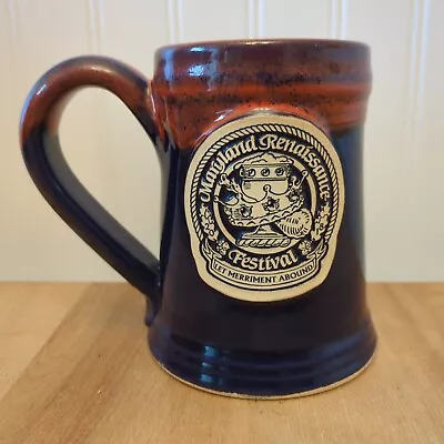 Grey Fox 2018 Maryland Renaissance Festival Blue/Orange Mug Tankard • $14.99