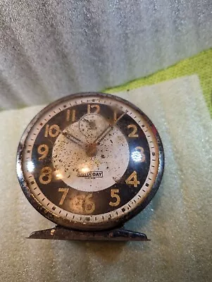 Vintage Ingraham Night -Day Wind Up Alarm Clock • $12.50