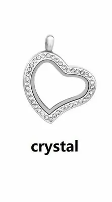 New!*BONUS* Silver Heart RS Floating Memory Locket Fit Memory Charms W/Chain • $12.99