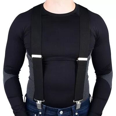 £7.99 • Buy Heavy Duty Work Trouser Braces 50mm Highly Elasticated Unisex Suspenders Black