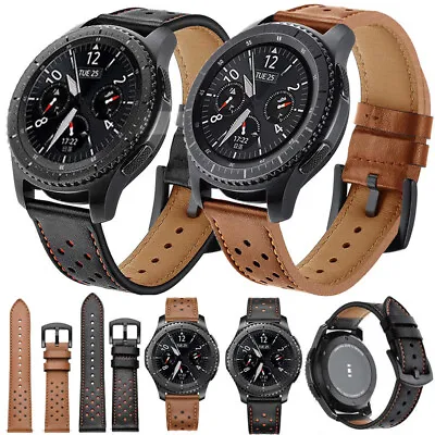 Retro Band Genuine Leather Breathable Watch Strap For Samsung Gear S3 Frontier • $15.39