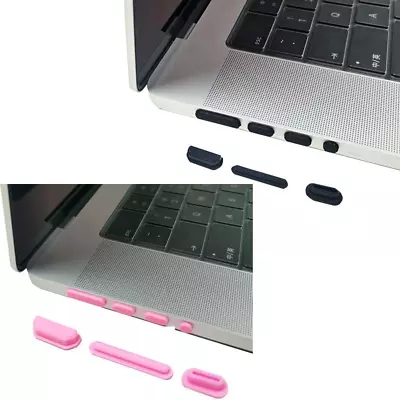 14 PCS Silicone Anti Dust Port Compatible For Macbook A2442 Pink & Black  • $13.82