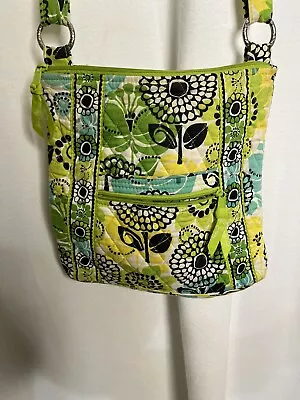 VERA BRADLEY Lime's Up Classic Hipster Crossbody Green Yellow Floral • $10
