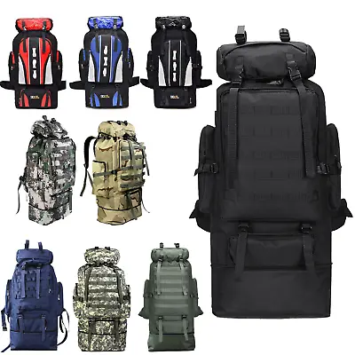 100L Tactical Military Backpack Waterproof Rucksack Travel Camping Hiking Bag • $27.13