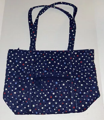 Vera Bradley Small Vera Tote Purse Bag Summer Stars NWT Americana Red White Blue • $89.99