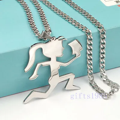 $9.99 • Buy LARGE HIPHOP SILVER HATCHET GIRL STAINLESS STEEL PENDANT CUBAN CHAIN Juggalette