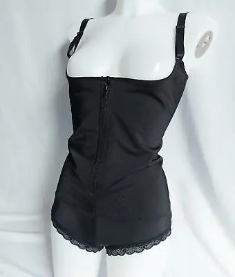 Vintage SLIMMING CUPLESS BLACK HIGH BACK BODY SHAPEWEAR GIRDLE -sz 2 XL • $51.38