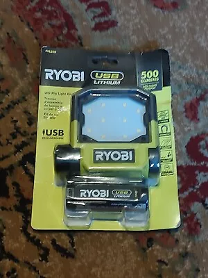 New RYOBI 500 LUMEN RECHARGABLE USB LED FLIP LIGHT KIT FVL52K. FREE SHIPPING • $29.99