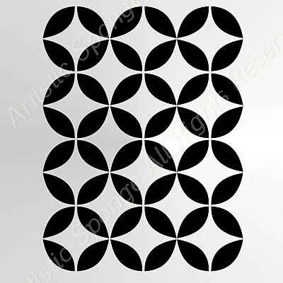 MODERN RINGS DOTS Reusable Stencil A3 A4 A5 Ornament Wall Decor Craft MODERN4 • £2.99