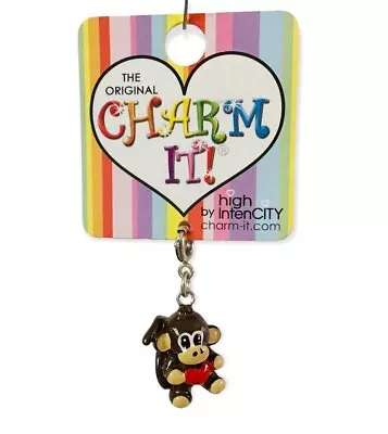 Retired Animal Brown Monkey Love Heart Charm It For Bracelet Necklace Pull NEW • $9.99