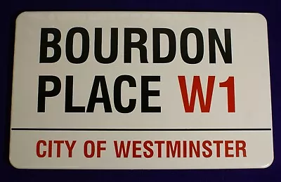 Bourdon Place W1 Original City Of Westminster London Enamel Street Sign • £250