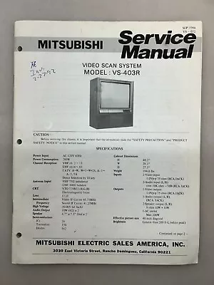 Mitsubishi VS-403R Original Service Manual Free Shipping • $10