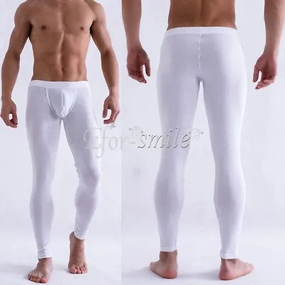Sexy Mens Smooth Bulge Pouch Johns Thermal Low Rise Sports Tights Underpants • £4.12