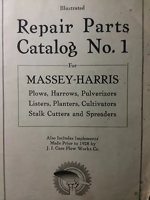 $993.59 • Buy Massey Harris No.1 Tractor Attachment Implements Master Parts Manual 1900-1928