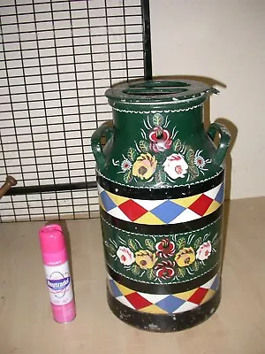 ALUMINIUM MILK CHURN PAINTED BARGEWARE Roses And Castles FREE U.K. DELIVERY • £95