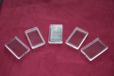 5 X AIRTIGHT ACRYLIC CAPSULE HOLDER 1 Oz SILVER BULLION BAR CASE • £4.95