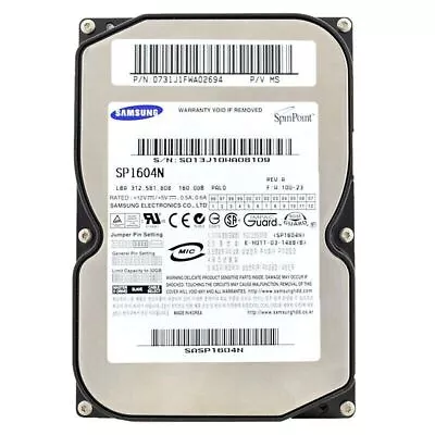 Samsung Spinpoint SP1604N 160 GB 3.5   IDE ATA 7200RPM HDD • £23