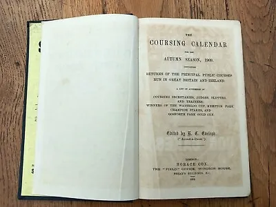 The Coursing Calendar Book . Autumn 1909  • £24.99