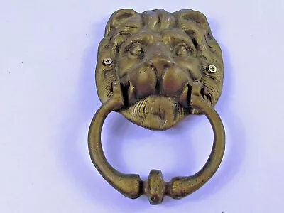 Vintage Heavy Brass Lion Head Door Knocker Architecture Hardware Antique • $44.40