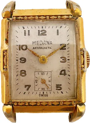Vintage Medana  7 Jewel Men's Mechanical Wristwatch Swiss Made Deco For Parts • $20