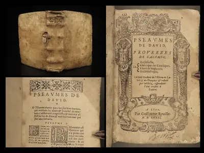 Pseaumes De David Proverbes De Salomon 1558 Full Vellum Engravings • $986.69