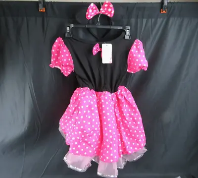 Minnie Mouse Leotard Dress IBTOM Castle Girls Kids Pink Costume Size 5XL • $24.95