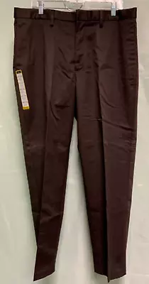 Haggar Black Label Premium No Iron Chino Brown Pant 38x30 Expandable Waist • $14.99